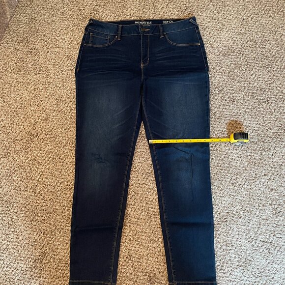 Size 12 Sound/Style by Beau Dawson silk denim jeans - Picture 8 of 11